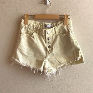 ZARA yellow Summer jean shorts XS/00